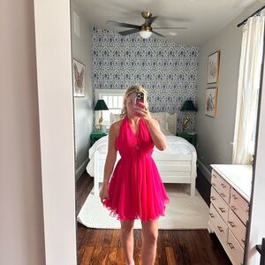 Vibrant Pink Halter Dress